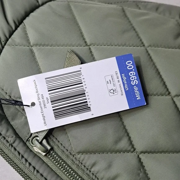 Vera Bradley Quilted Sling Bag in Olive Green - Picture 6 of 11